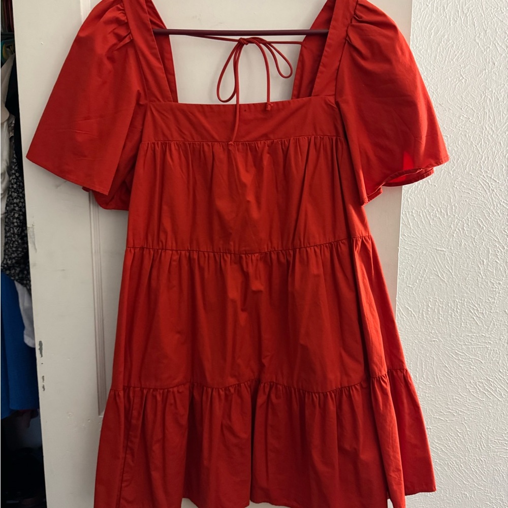 Chic Red Puff Sleeve Dress - Abercrombie